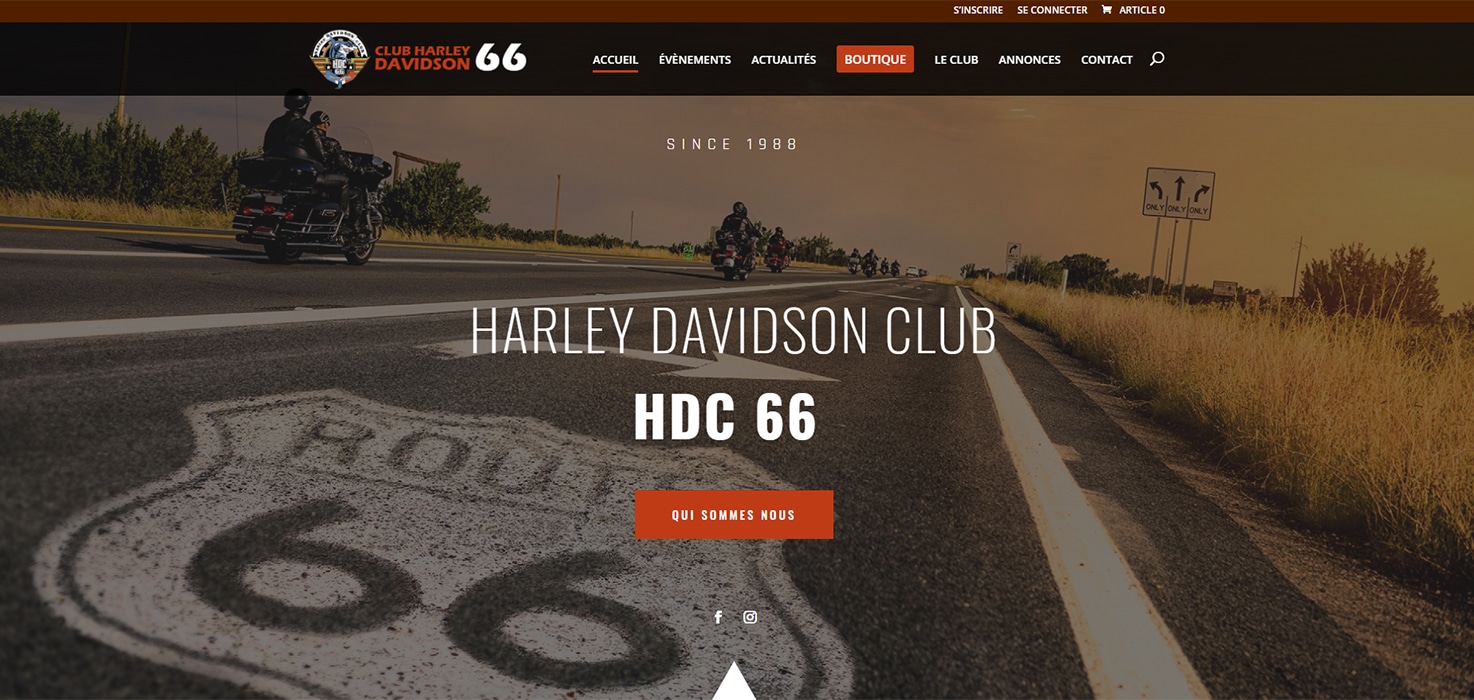 Site communautaire de bikers le Harley Davidson Club 66